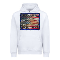 White american flag with cowhide background Urban Hoodie - RanaPortraitStore