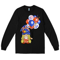 Black patriotic gnome balloon Long Sleeve Tee - BarkalooDesign