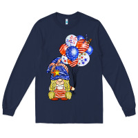 Navy patriotic gnome balloon Long Sleeve Tee - BarkalooDesign