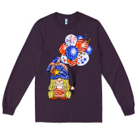 Plum patriotic gnome balloon Long Sleeve Tee - BarkalooDesign