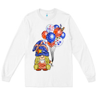 White patriotic gnome balloon Long Sleeve Tee - BarkalooDesign