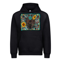 Black american bison wıth sunflower and gemstone Urban Hoodie - RanaPortraitStore