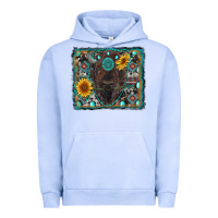 Pigment Grape Ice american bison wıth sunflower and gemstone Urban Hoodie - RanaPortraitStore