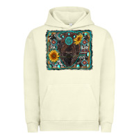 Pigment Pistachio american bison wıth sunflower and gemstone Urban Hoodie - RanaPortraitStore