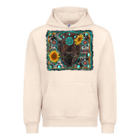 Sandshell american bison wıth sunflower and gemstone Urban Hoodie - RanaPortraitStore