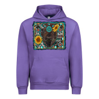 Tulip american bison wıth sunflower and gemstone Urban Hoodie - RanaPortraitStore