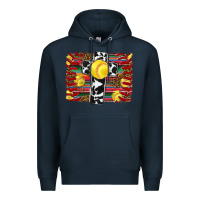 Navy softball cross serape leopard background Premium Hoodie - RanaPortraitStore