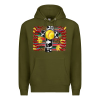 Army Green softball cross serape leopard background Premium Hoodie - RanaPortraitStore