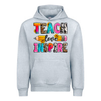 Heather Grey teach love inspire Urban Hoodie - Zillion Design Studio