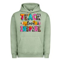 Pigment Oil Green teach love inspire Urban Hoodie - Zillion Design Studio
