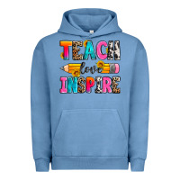 Pigment Pebble Blue teach love inspire Urban Hoodie - Zillion Design Studio