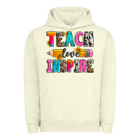 Pigment Pistachio teach love inspire Urban Hoodie - Zillion Design Studio