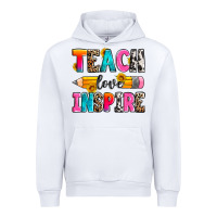 White teach love inspire Urban Hoodie - Zillion Design Studio