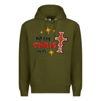 Army Green merry christmas cross Premium Hoodie - RanaPortraitStore