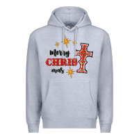 Heather Grey merry christmas cross Premium Hoodie - RanaPortraitStore