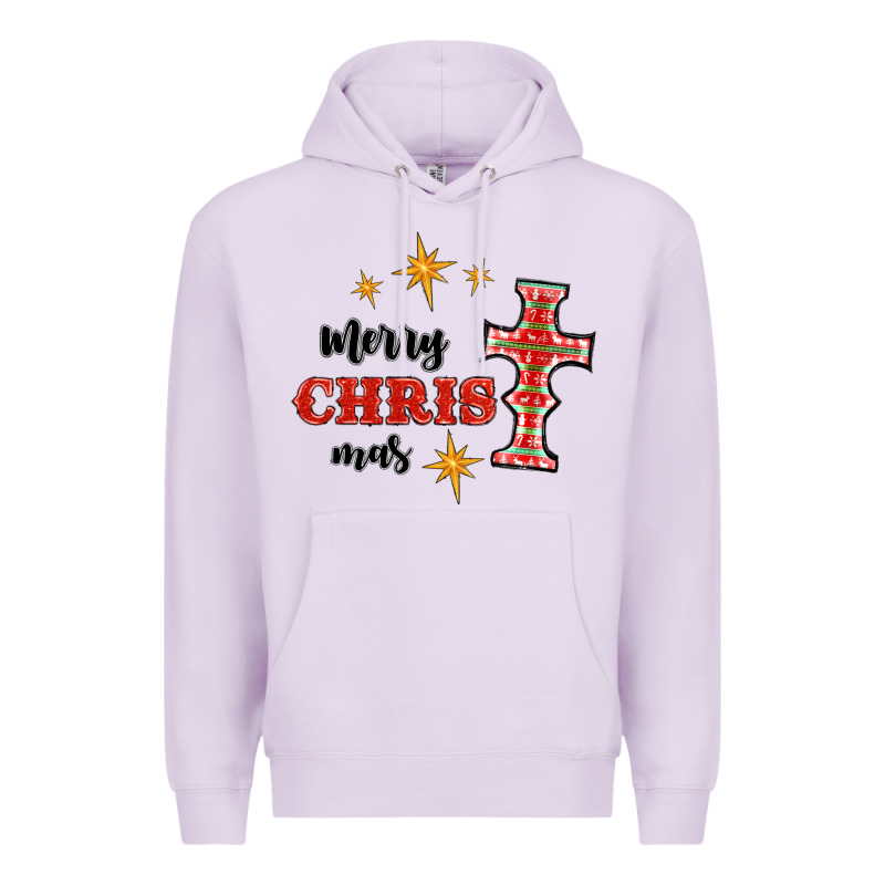 Merry Christmas Cross Premium Hoodie by RanaPortraitStore | Teevron