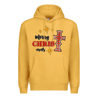Mustard merry christmas cross Premium Hoodie - RanaPortraitStore