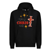 Black merry christmas cross Premium Hoodie - RanaPortraitStore