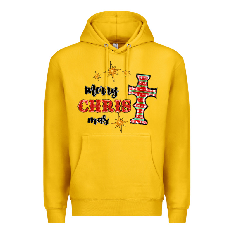 Merry Christmas Cross Premium Hoodie by RanaPortraitStore | Teevron