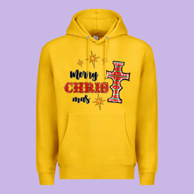 Merry Christmas Cross Premium Hoodie Designed By Ranaportraitstore