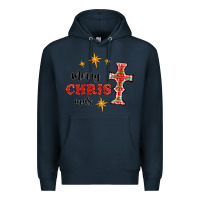 Navy merry christmas cross Premium Hoodie - RanaPortraitStore