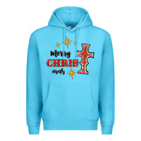 Ocean Blue merry christmas cross Premium Hoodie - RanaPortraitStore