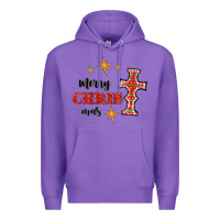 Purple merry christmas cross Premium Hoodie - RanaPortraitStore