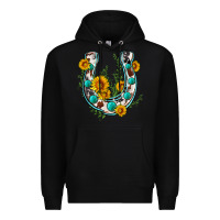 Black cowhide sunflower horseshoe Premium Hoodie - Zillion Design Studio