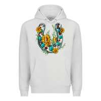 Dove Grey cowhide sunflower horseshoe Premium Hoodie - Zillion Design Studio