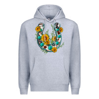 Heather Grey cowhide sunflower horseshoe Premium Hoodie - Zillion Design Studio