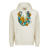 Oatmeal Heather cowhide sunflower horseshoe Premium Hoodie - Zillion Design Studio