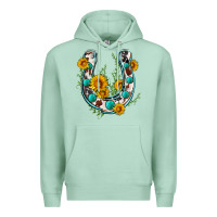 Seafoam cowhide sunflower horseshoe Premium Hoodie - Zillion Design Studio