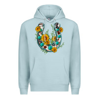 Blue Mist cowhide sunflower horseshoe Premium Hoodie - Zillion Design Studio