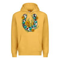 Mustard cowhide sunflower horseshoe Premium Hoodie - Zillion Design Studio