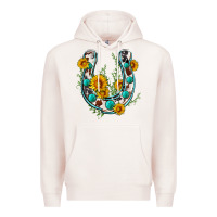 Pale Pink cowhide sunflower horseshoe Premium Hoodie - Zillion Design Studio