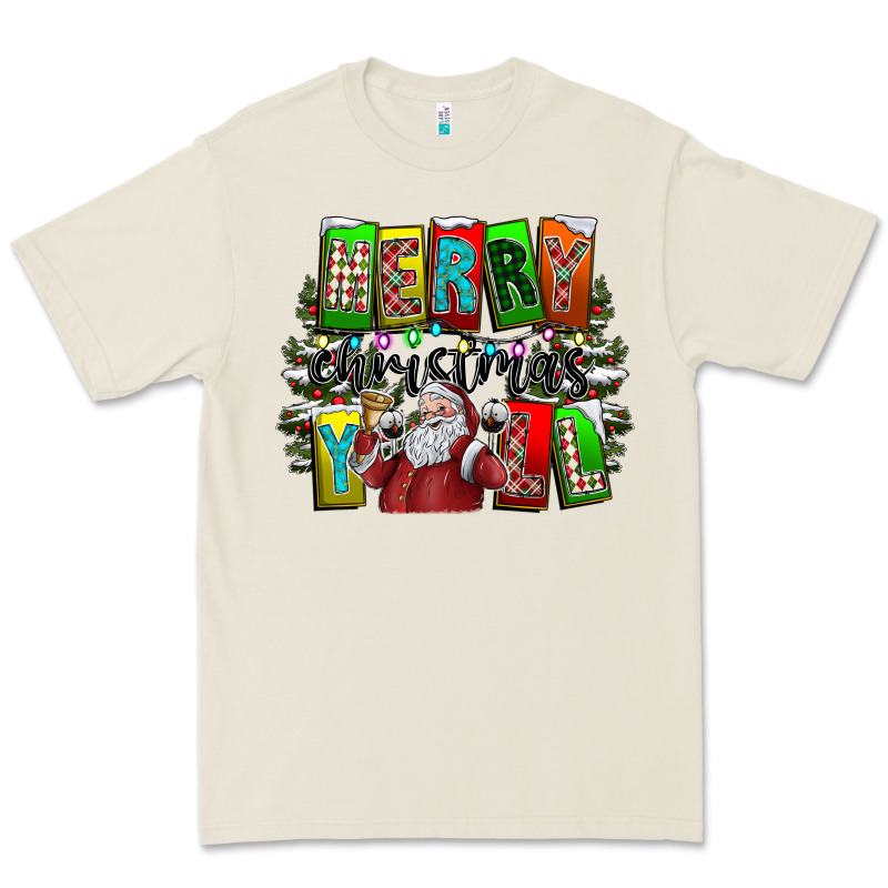 Merry Christmas Yall Premium Tee by CowhideDigitalArt | Teevron