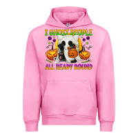 Fuchsia Pink I Ghost People All Ready Round Urban Hoodie - texasbilliewilder