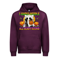 Mauve Wine I Ghost People All Ready Round Urban Hoodie - texasbilliewilder