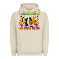 Pigment French Oak I Ghost People All Ready Round Urban Hoodie - texasbilliewilder