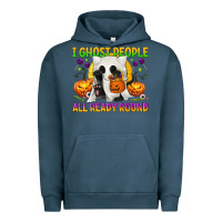 Pigment Midnight Navy I Ghost People All Ready Round Urban Hoodie - texasbilliewilder