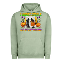 Pigment Oil Green I Ghost People All Ready Round Urban Hoodie - texasbilliewilder