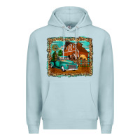Blue Mist rustic country barn Premium Hoodie - Zillion Design Studio