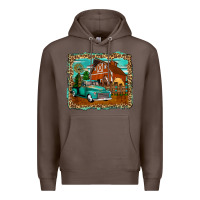 Coffee rustic country barn Premium Hoodie - Zillion Design Studio