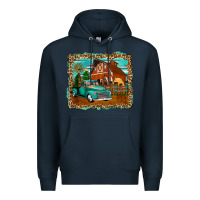Navy rustic country barn Premium Hoodie - Zillion Design Studio