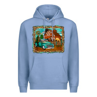 Colony Blue rustic country barn Premium Hoodie - Zillion Design Studio