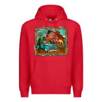 Red rustic country barn Premium Hoodie - Zillion Design Studio