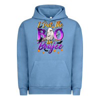 Pigment Pebble Blue I Put The Boo In Boujee Urban Hoodie - texasbilliewilder