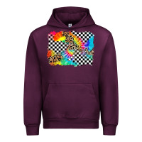 Mauve Wine race leopard tie dye background Urban Hoodie - Zillion Design Studio