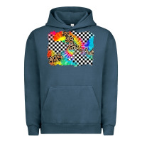 Pigment Midnight Navy race leopard tie dye background Urban Hoodie - Zillion Design Studio