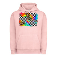 Pigment Salmon race leopard tie dye background Urban Hoodie - Zillion Design Studio